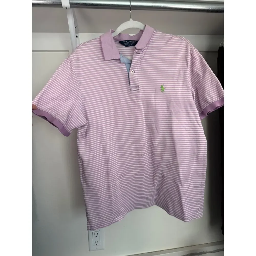 Polo Golf Ralph Lauren 100% Pina Cotton Pro‎ Fit Polo Shirt Men’s Large Purple